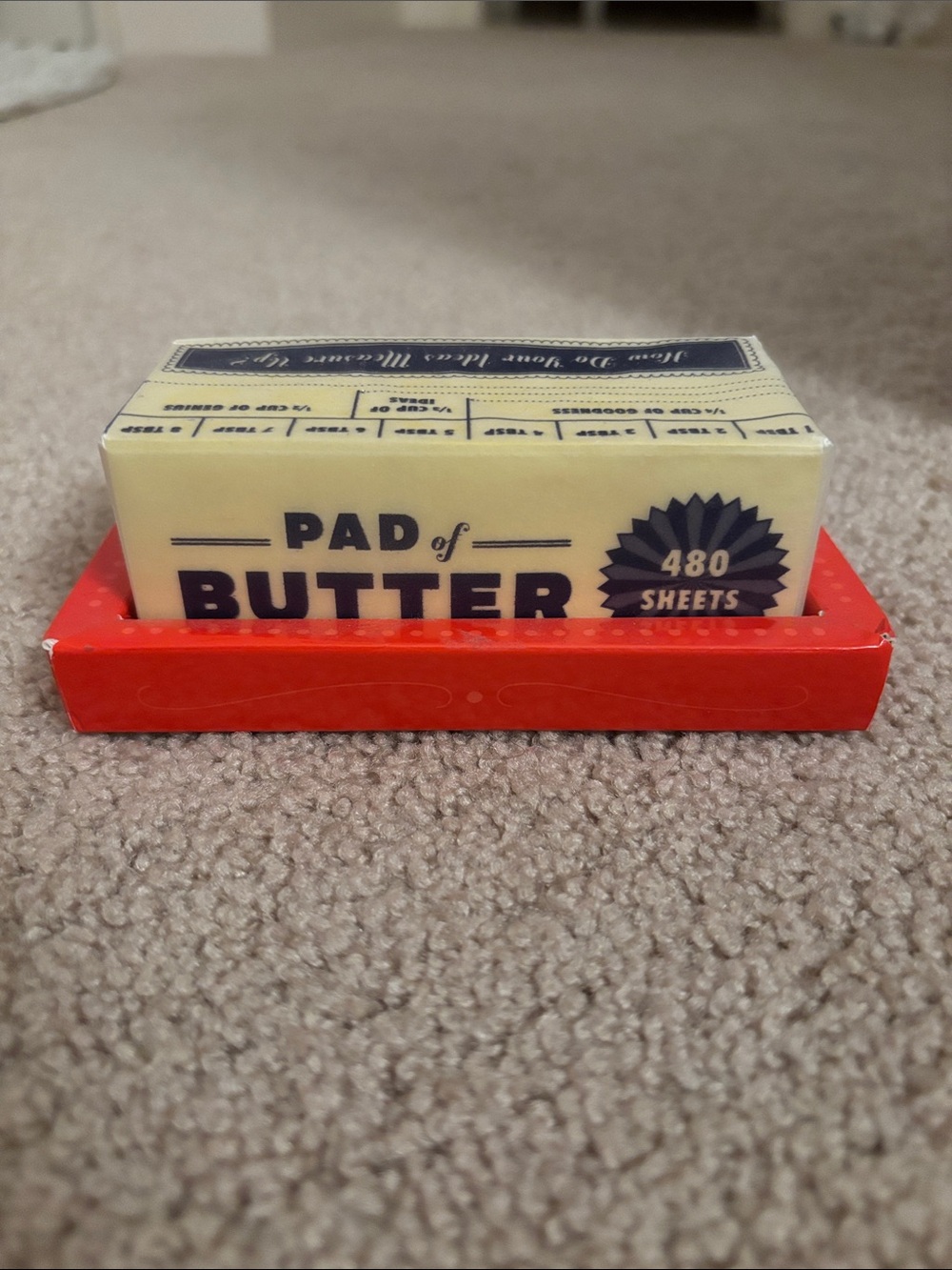 Pad of Butter Notepad - Yellow & Red